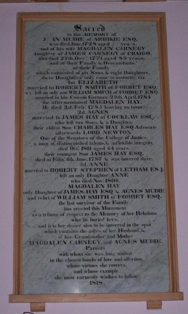 Mudie monument
