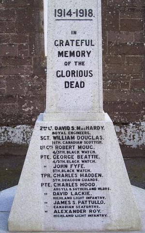 Kinnettles war memorial