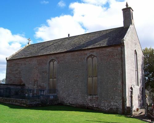 Monument on wall of Menmuir Kirk