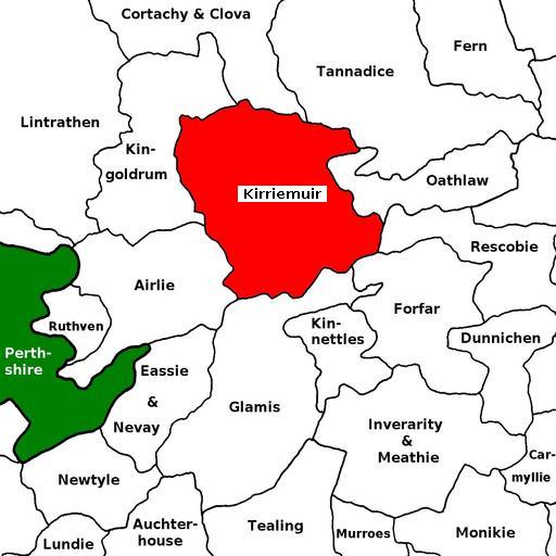 map of Kirriemuir